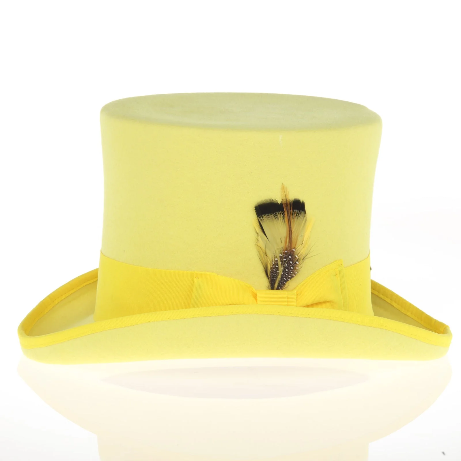 Men's Tall 100% Wool Dress Top Hat in Yellow - Image 3