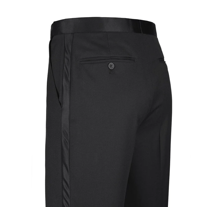 Mens Traditional Two Button Slim Fit Notch Tuxedo in Black - Image 6
