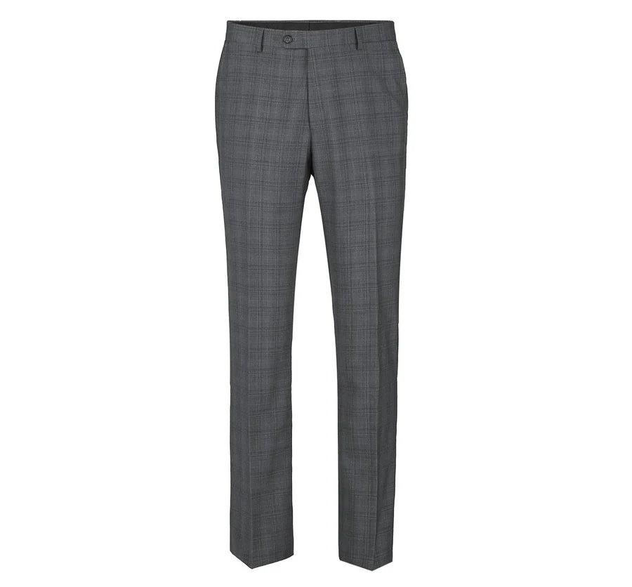 Mens Two Button Classic Fit Vested Suit in Charcoal Grey Windowpane Plaid - Image 5