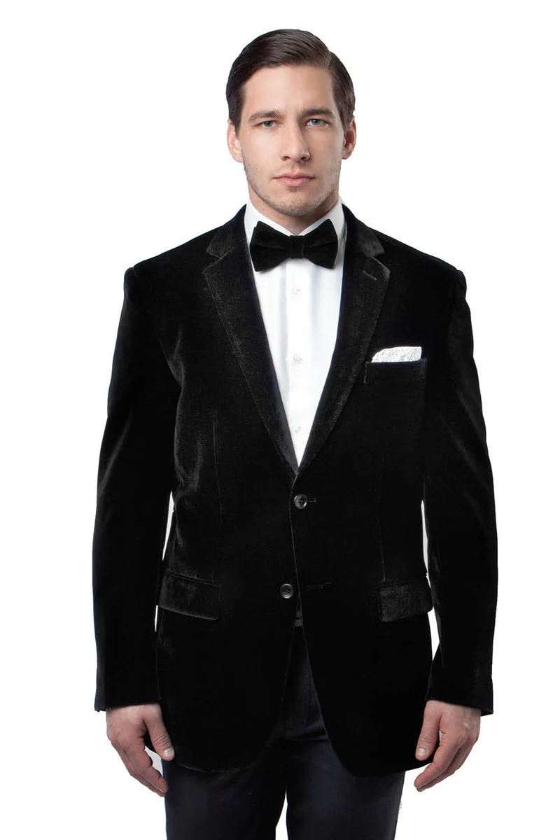 Men's Two Button Classic Velvet Blazer in Red - Image 2