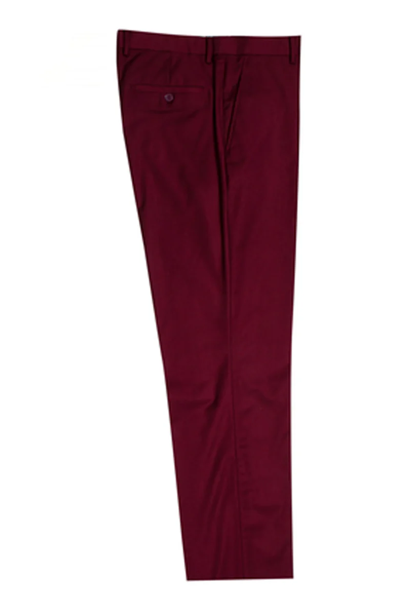 Men's Two Button Vested Stacy Adams Basic Suit in Burgundy - Image 3
