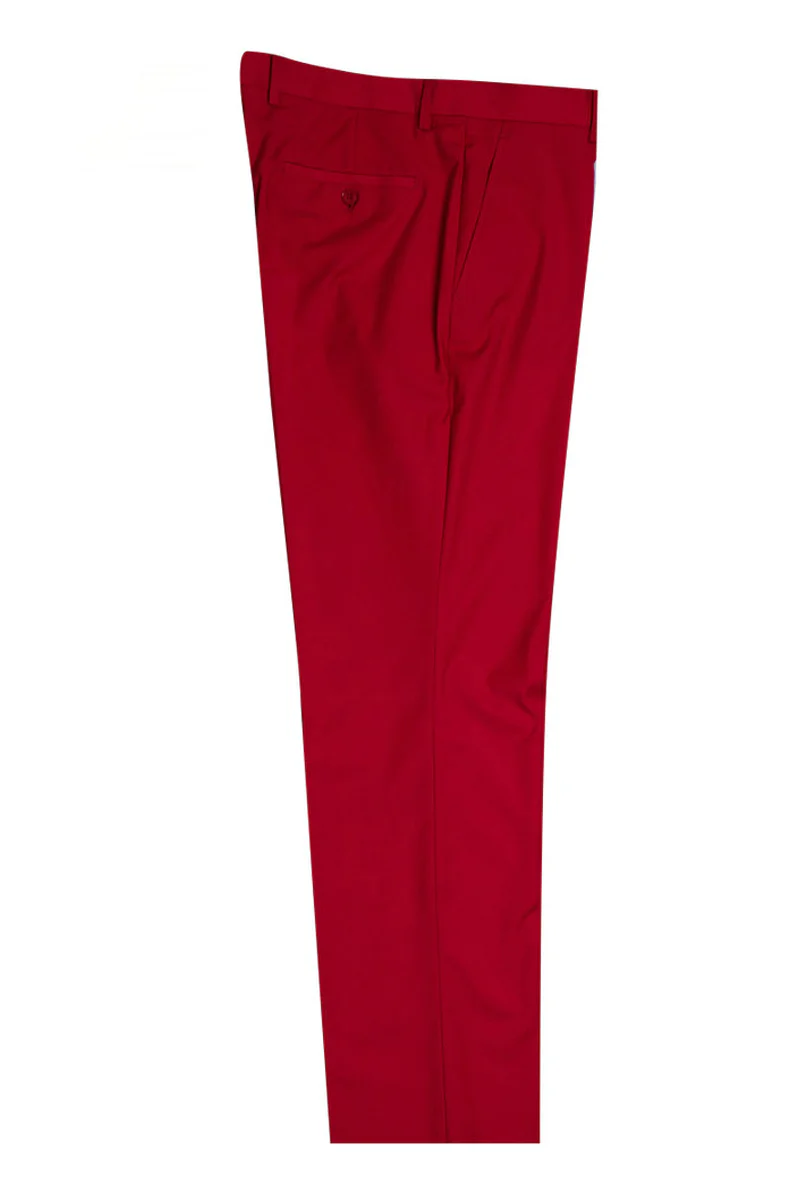Men's Two Button Vested Stacy Adams Basic Suit in Red - Image 3