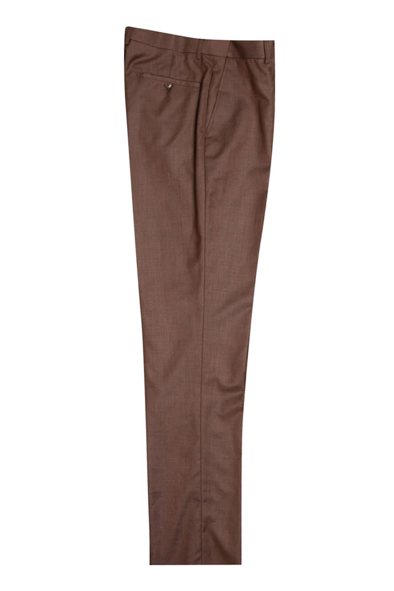 Men's Two Button Vested Stacy Adams Sharkskin Suit in Cognac - Image 2