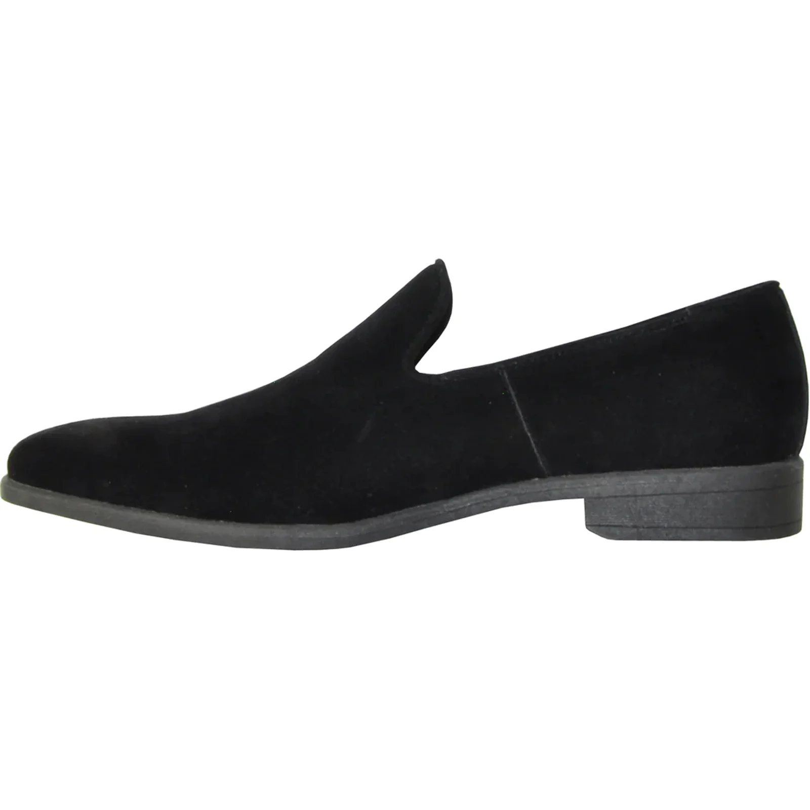 Mens Vegan Suede Wedding & Prom Slip On Loafer Dress Shoe in Black - Image 3