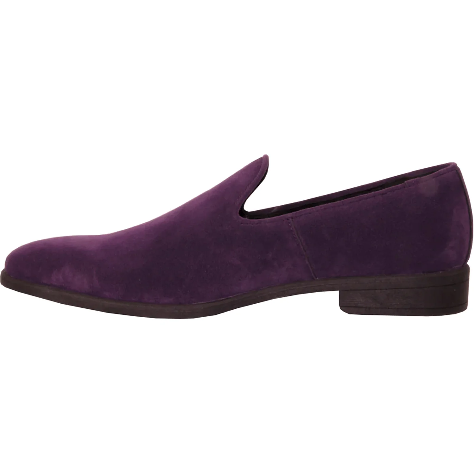 Mens Vegan Suede Wedding & Prom Slip On Loafer Dress Shoe in Purple - Image 3