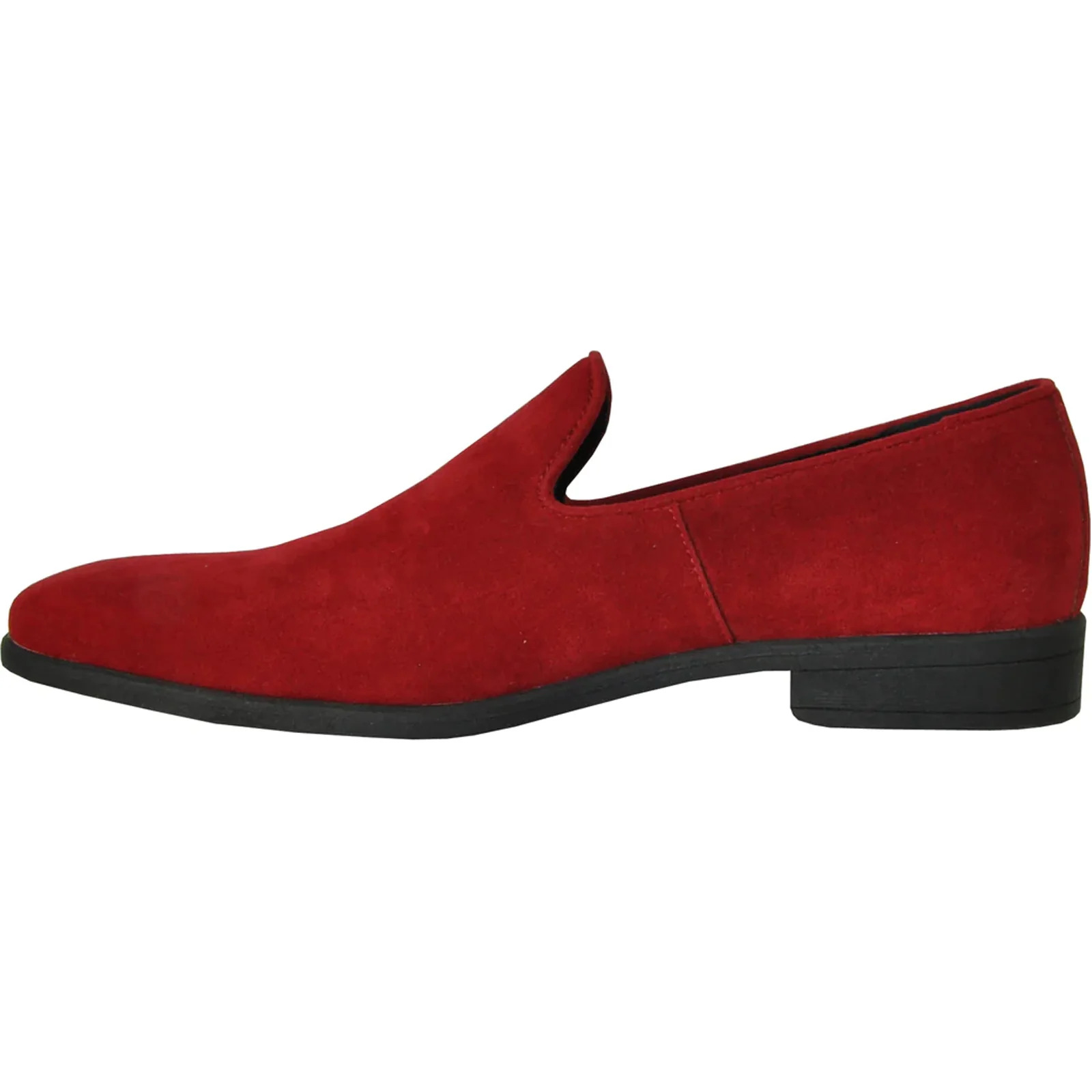 Mens Vegan Suede Wedding & Prom Slip On Loafer Dress Shoe in Red - Image 3