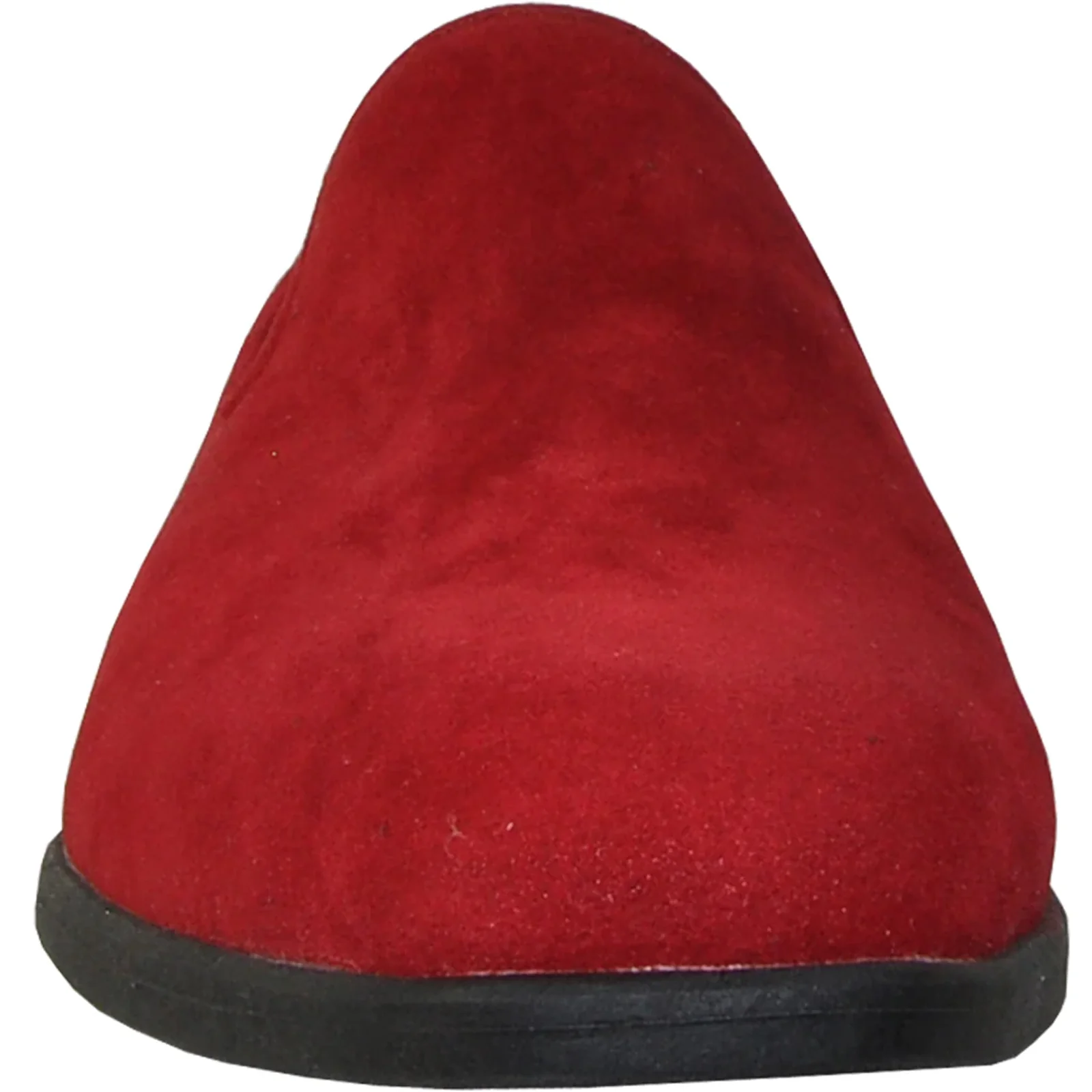 Mens Vegan Suede Wedding & Prom Slip On Loafer Dress Shoe in Red - Image 4