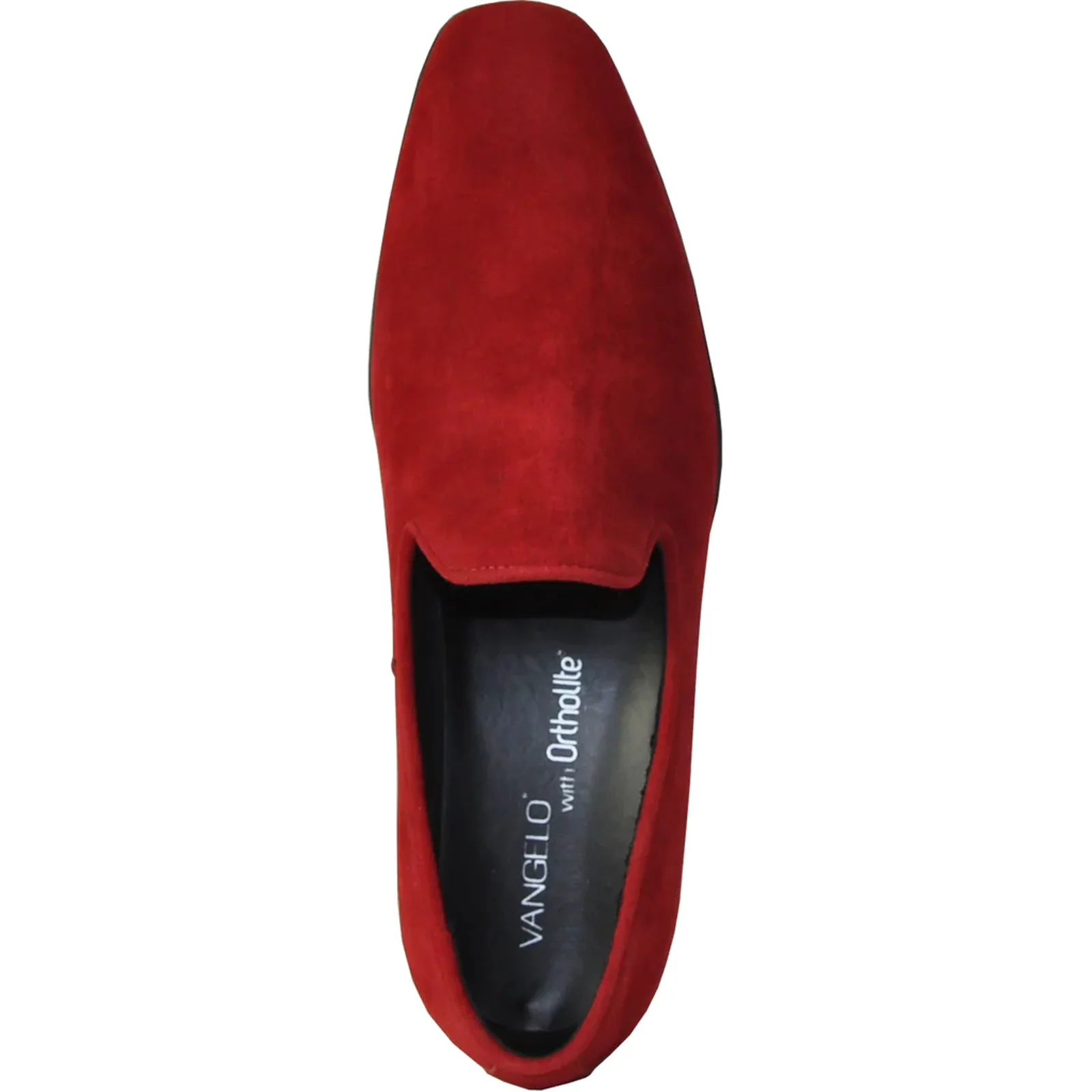 Mens Vegan Suede Wedding & Prom Slip On Loafer Dress Shoe in Red - Image 6