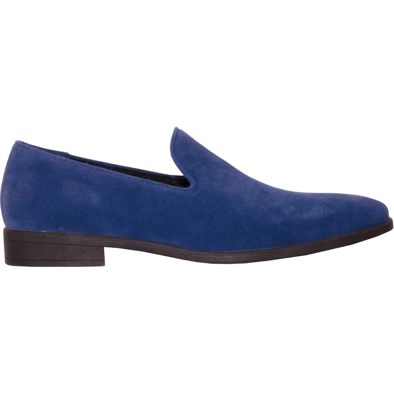 Mens Vegan Suede Wedding & Prom Slip On Loafer Dress Shoe in Royal Blue - Image 2