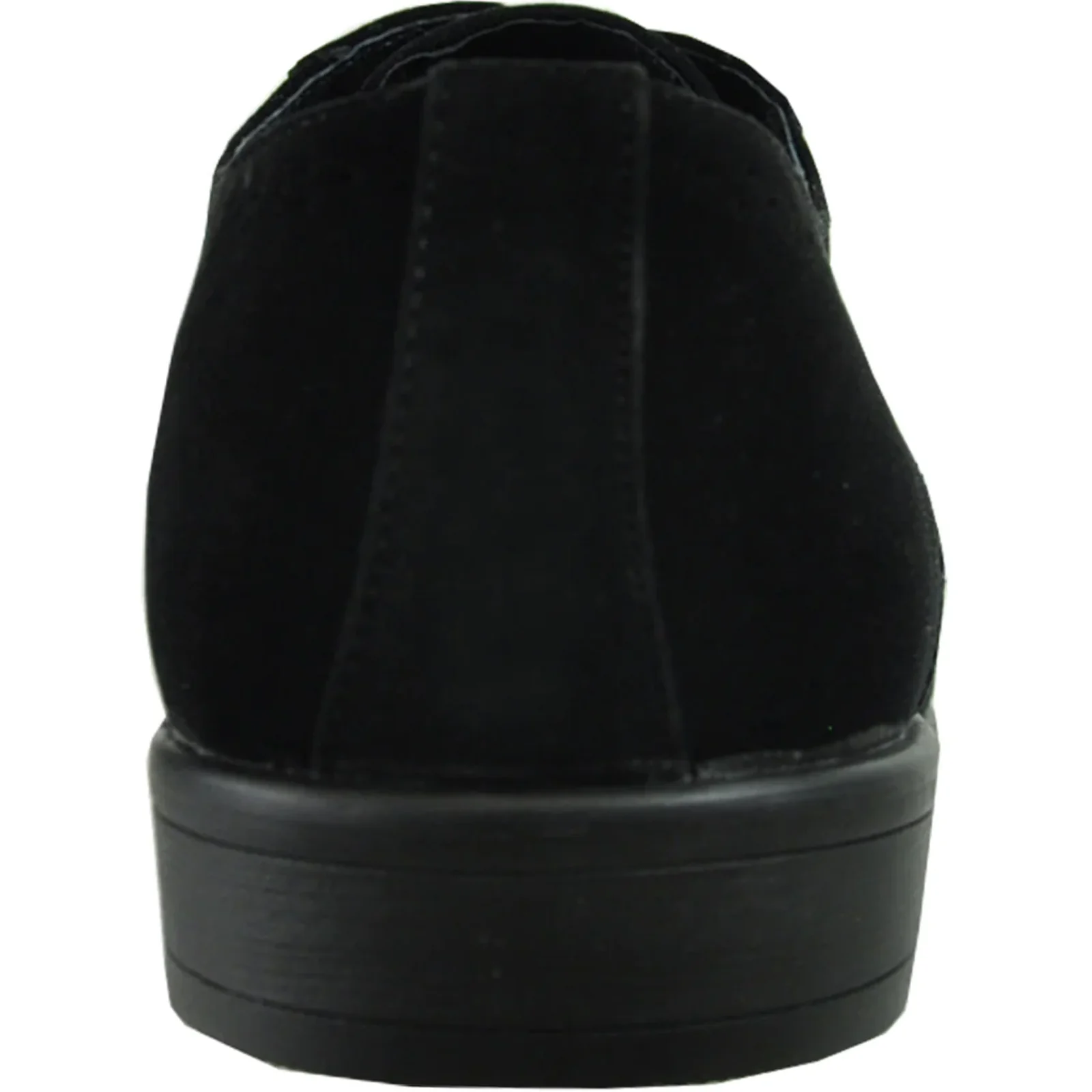 Mens Vegan Suede Wedding & Prom Wingtip Lace Up Dress Shoe in Black - Image 5