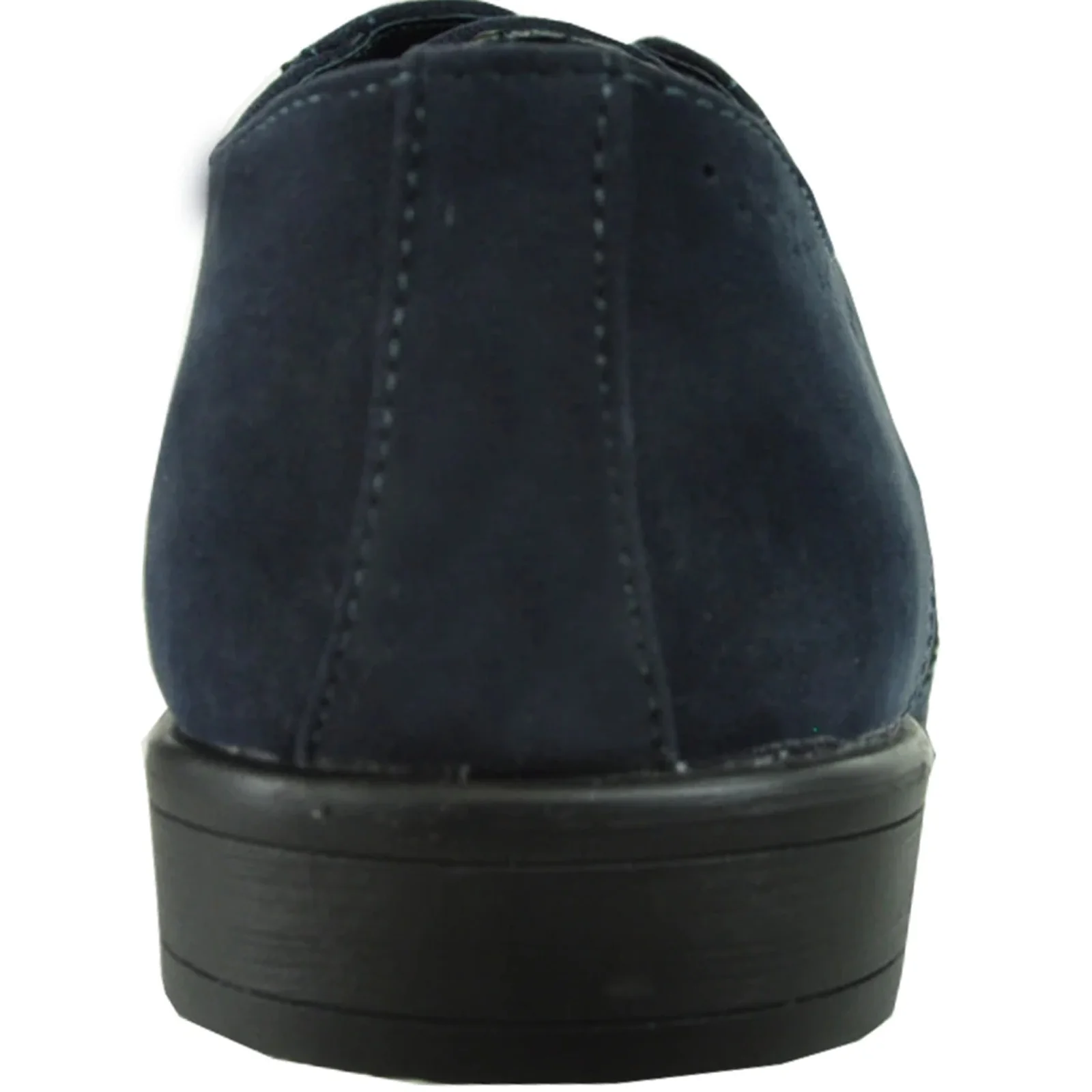 Mens Vegan Suede Wedding & Prom Wingtip Lace Up Dress Shoe in Navy Blue - Image 5