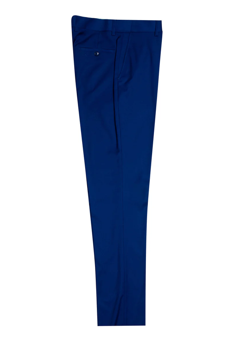 Men's Vested One Button Peak Lapel Stacy Adams Suit in Indigo Blue - Image 3