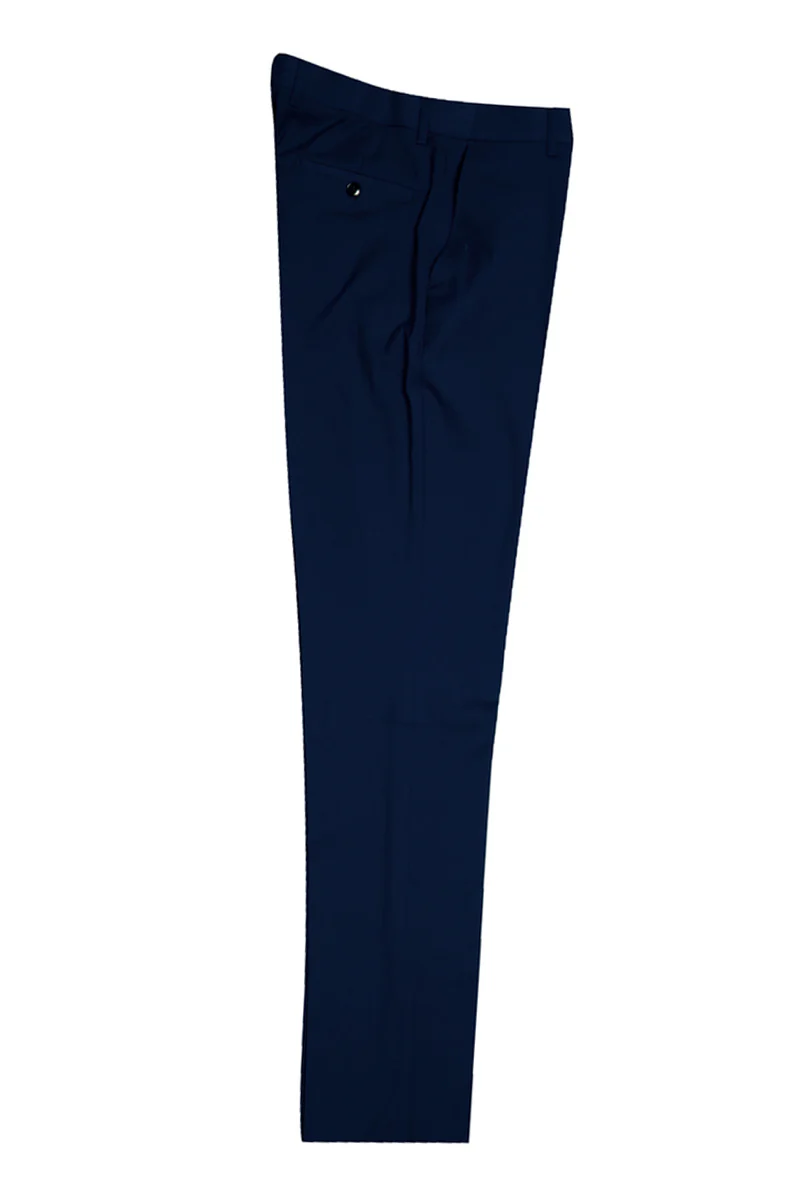 Men's Vested One Button Peak Lapel Stacy Adams Suit in Navy Blue - Image 3
