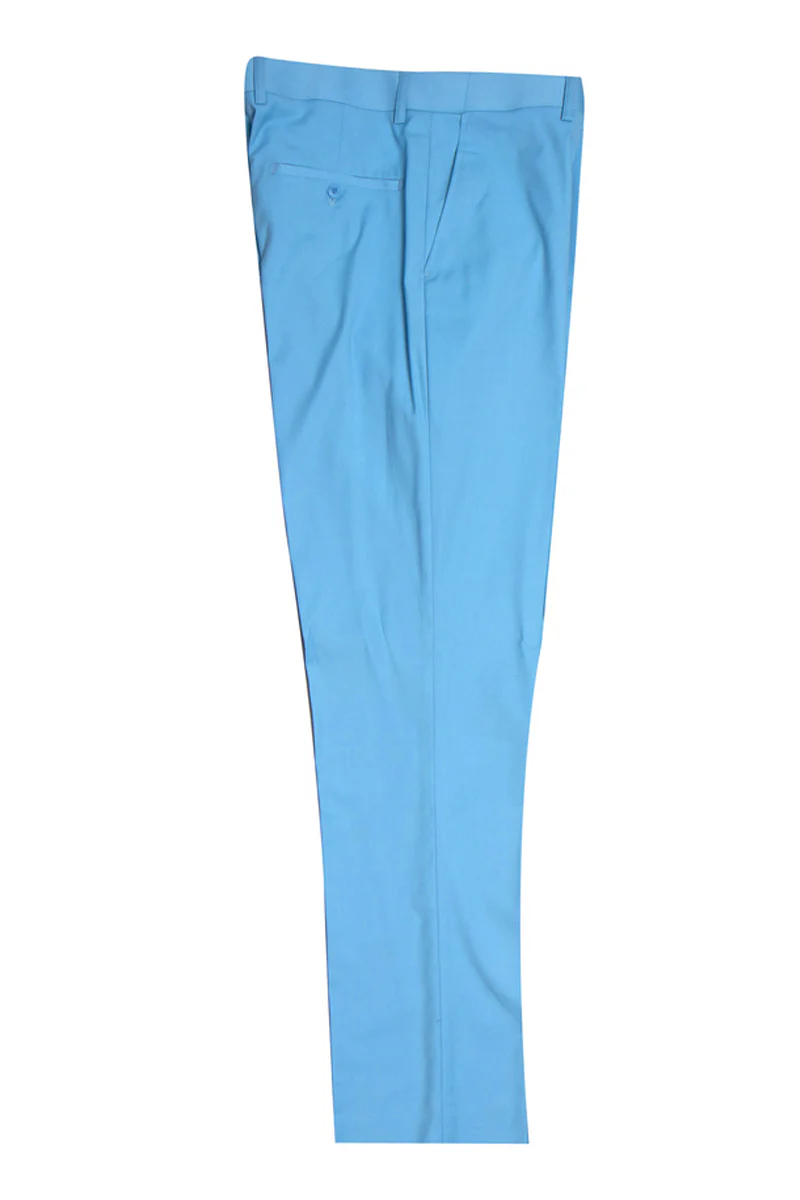 Men's Vested One Button Peak Lapel Stacy Adams Suit in Sky Blue - Image 3