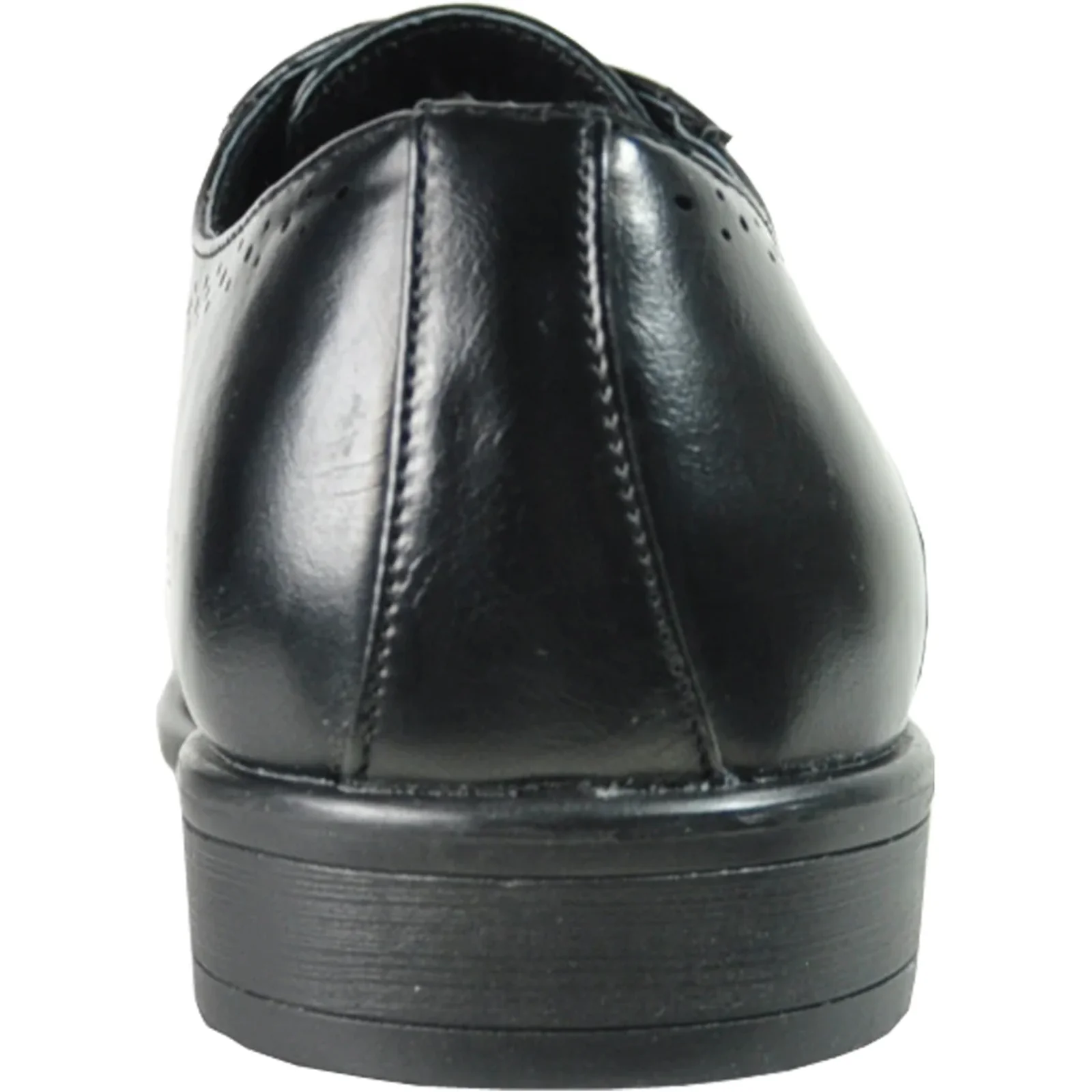 Mens Vintage Style 1920's Wingtip Lace Up Dress Shoe in Black - Image 5