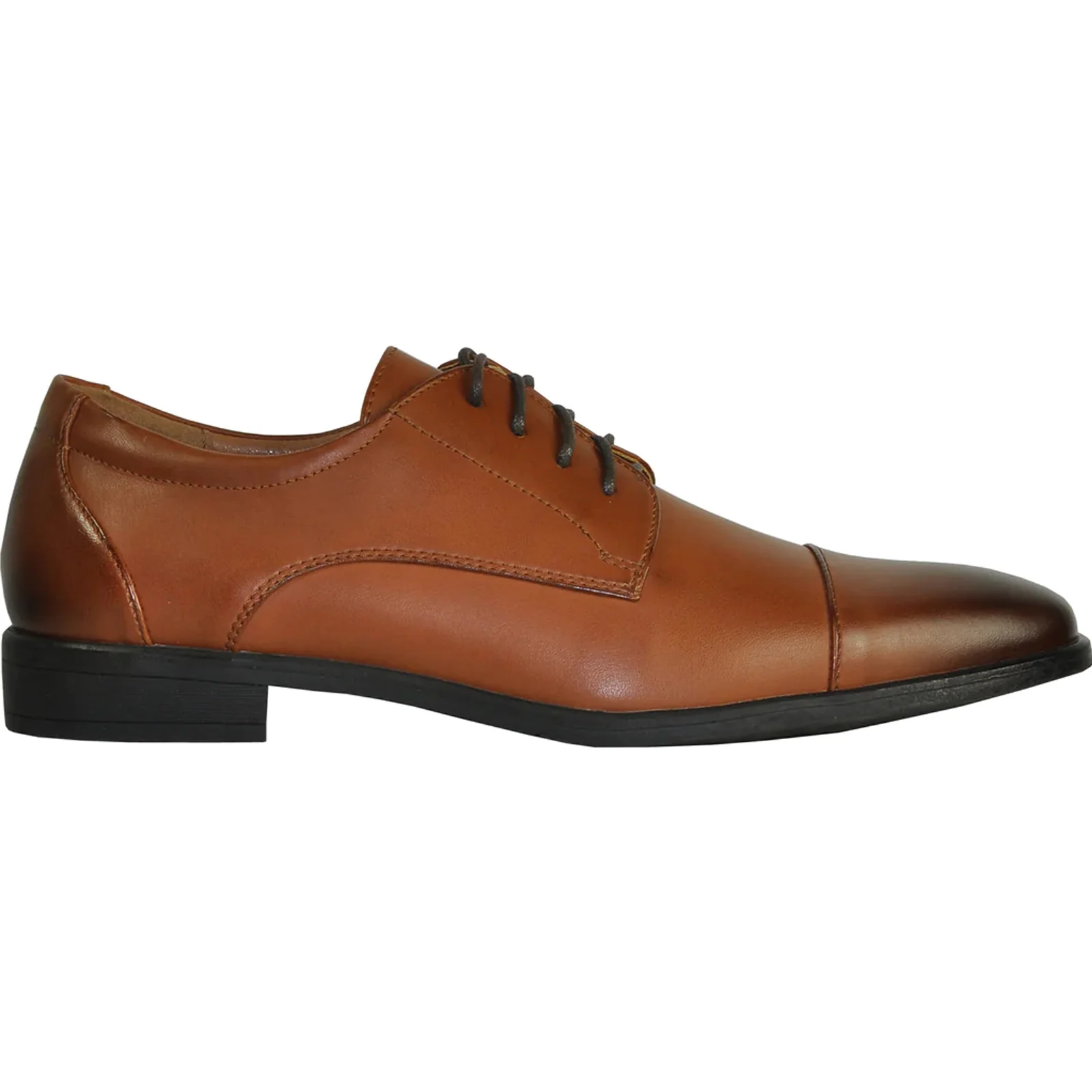 Mens Vintage Style Oxford Cap Toe Dress Shoe in Antique Brown - Image 2