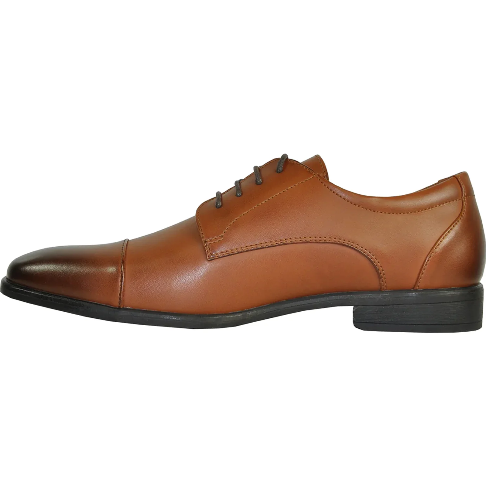 Mens Vintage Style Oxford Cap Toe Dress Shoe in Antique Brown - Image 3