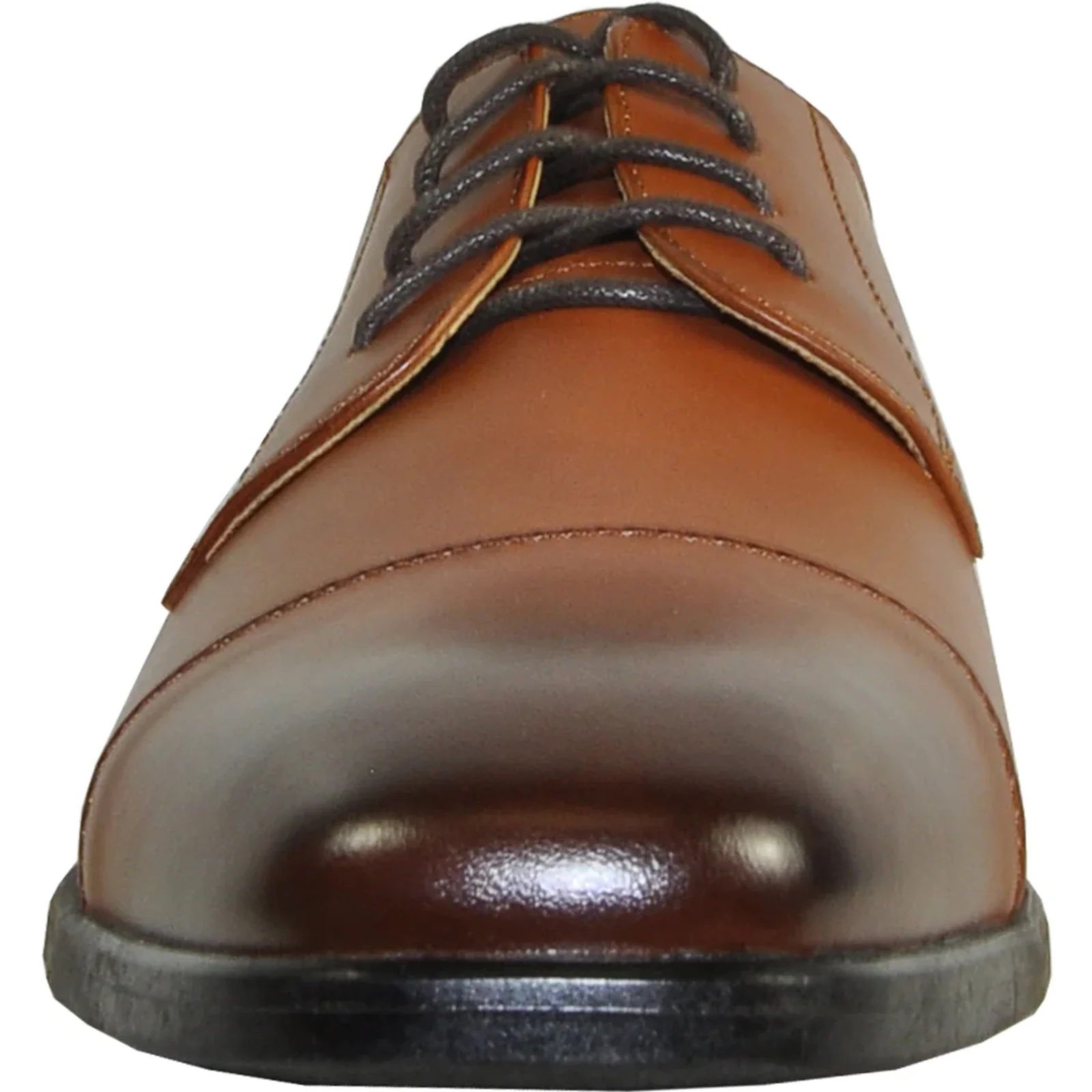 Mens Vintage Style Oxford Cap Toe Dress Shoe in Antique Brown - Image 4