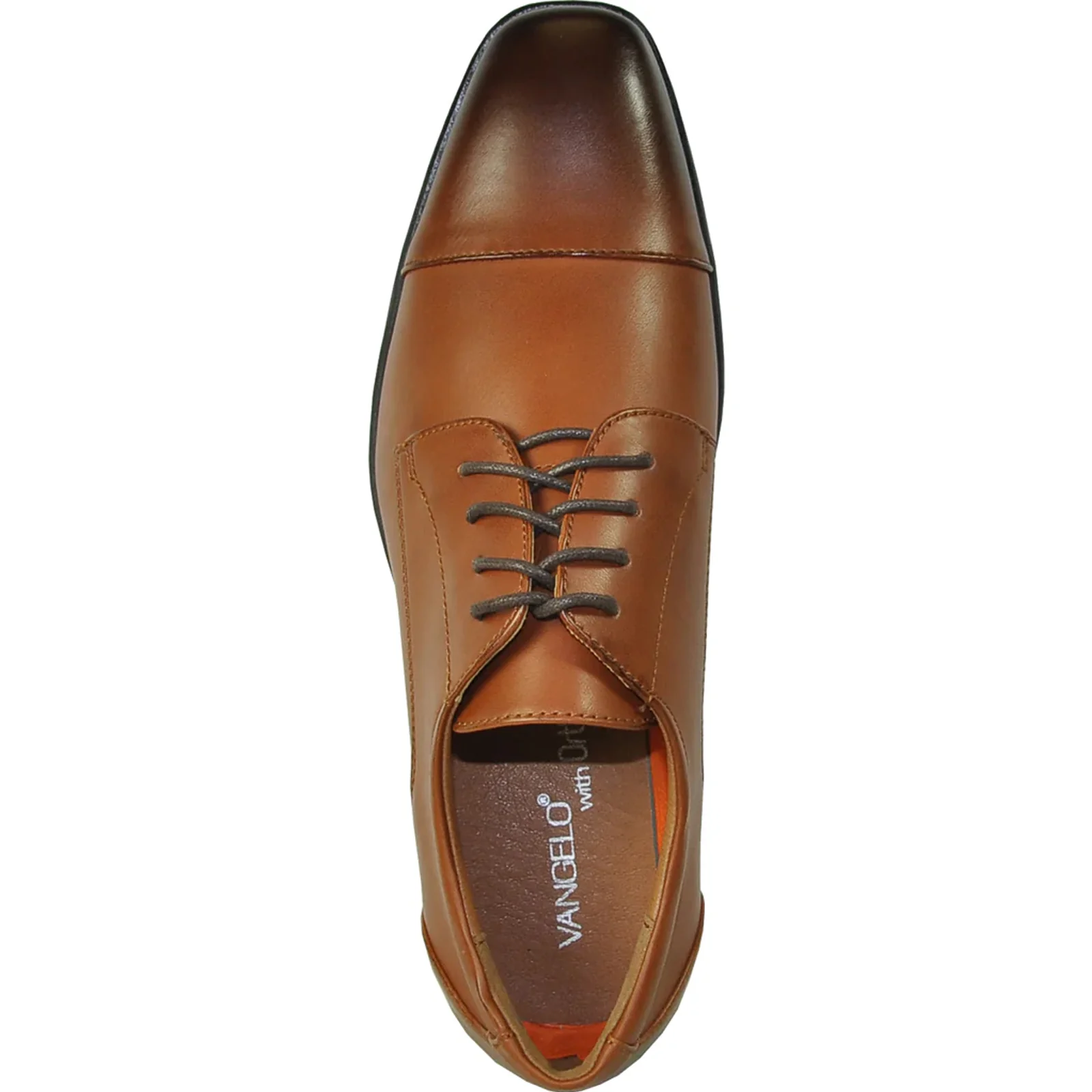 Mens Vintage Style Oxford Cap Toe Dress Shoe in Antique Brown - Image 6